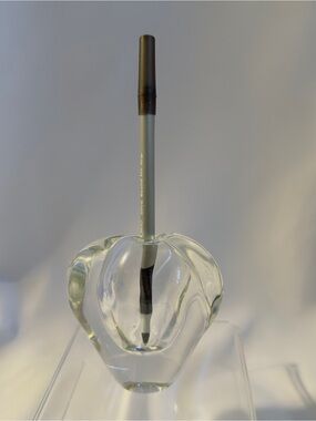 Studio Art Clear Glass Heart Paperweight or Pen Holder Signed 1994 Circular